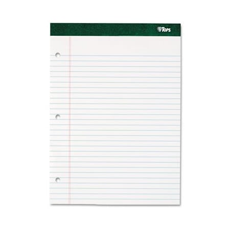 Tops Products TOPS, DOUBLE DOCKET RULED PADS, WIDE/LEGAL RULE, 8.5 X 11.75, WHITE, 100 SHEETS 63379